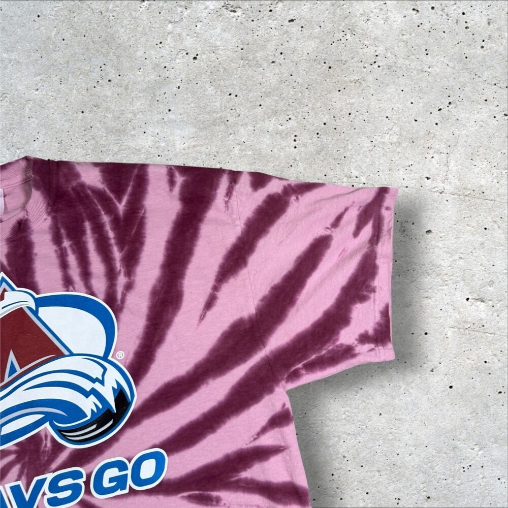 Colorado Avalanche NHL Tie Dye Shirt Mens XL Cobblestone Car Wash Hockey - Picture 3 of 9